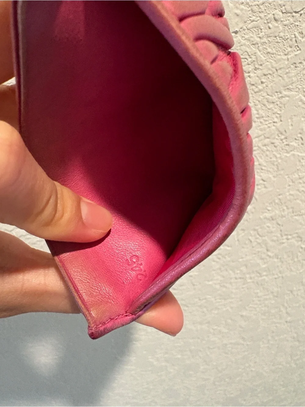 Miu Miu Fuchsia Matelassé Leather Card Holder with Gold Logo